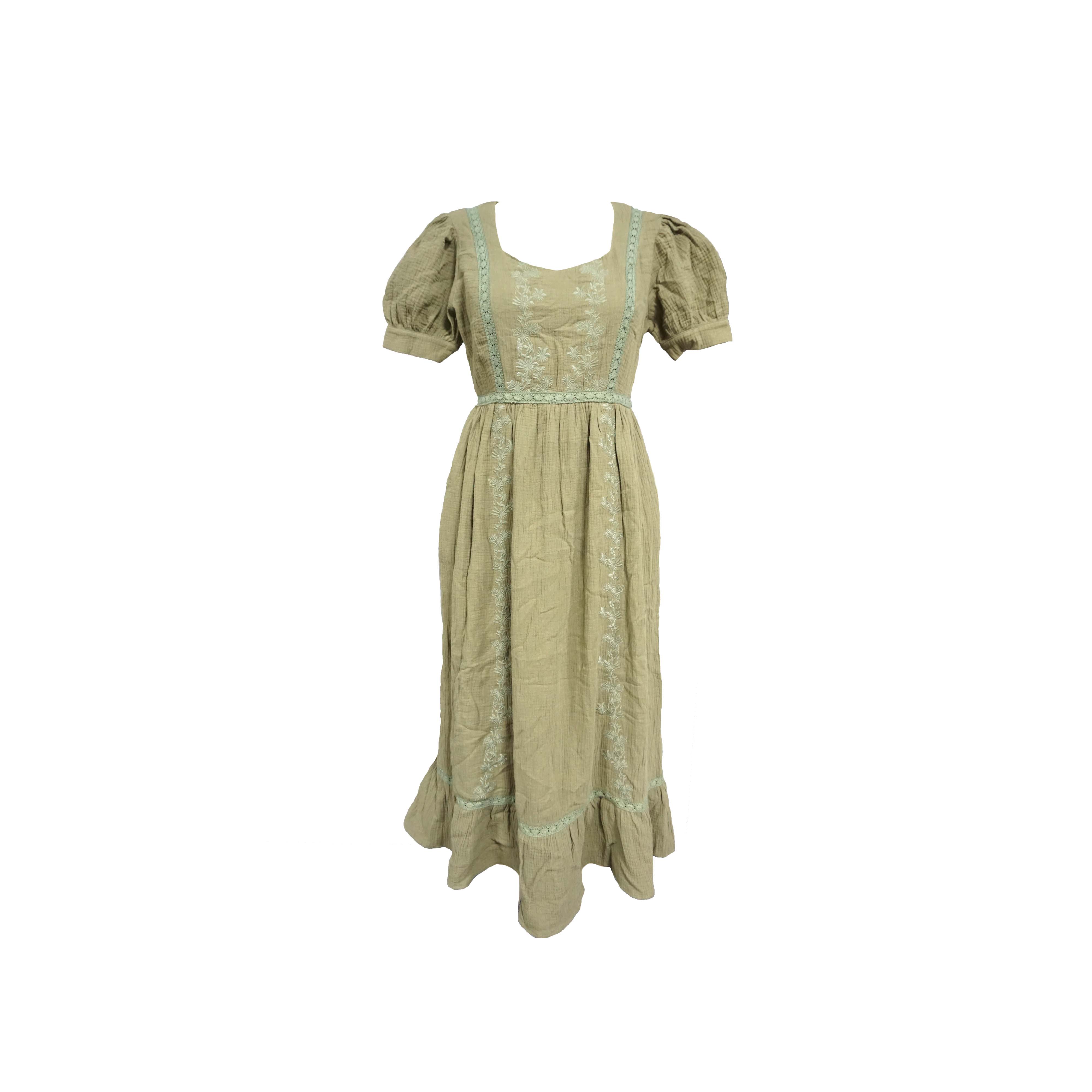 Robe Femme En Coton Vert Militaire